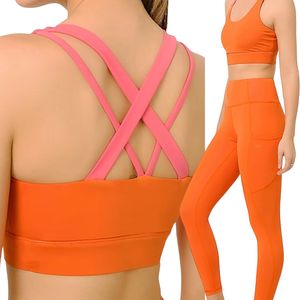 ชุดเล่นโยคะฟิตเนสเอวสูง2ชิ้นสำหรับผู้หญิงเลกกิ้งเล่นกีฬายิมเอวยางยืดระบายอากาศได้ดี - Product Image 2