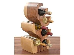 Porte-bouteille en bois Picknick et Bar Porte-bouteille de vin et de bière Rangement et porte-bouteille fait main facile à transporter - Product Image 4