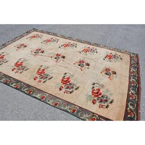 Tapis vintage, tapis turc 6,46x9,5 pieds, tapis persan en laine rouge - Product Image 2