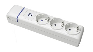 Serie ION multi-base a 3 prese, senza fili, con interruttore e ingresso mini-channel (Solera 8003PIL) - Product Image 1