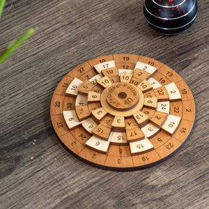 Jeu de casse-tête en bois avec anneaux numérotés rotatifs pour stimuler l'esprit, le jeu de logique et le développement des compétences cognitives - Product Image 1