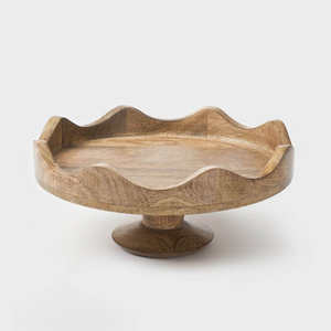 Mini soporte de pastel de madera de un solo nivel con acabado personalizado y diseño único Ideal para eventos, fiestas y Decoración de mesa - Product Image 1