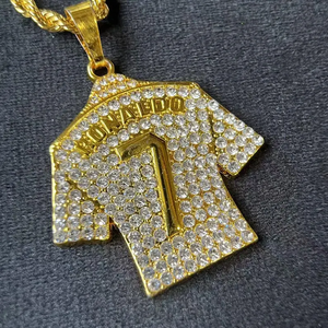 Gold Jersey Pendant Sparkling moissanite Diamond Custom pendant Luxury Sports <b>Inspired</b> <b>Jewelry</b> Stylish Fashion pendant - Product Image 4