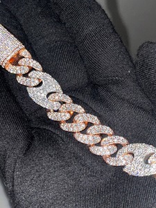 RB Gems Custom 925 Sterling Silver Hip Hop VVS Moissanite <b>Bracelet</b> Women's Fine Charm Pendant Jewelry for <b>Men</b> - Product Image 2