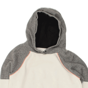 Women's Breathable Cotton Fleece <b>Pullover</b> Hoodie Grey Colourblock <b>Jumper</b> Top for Winter Front Logo Design - Product Image 4