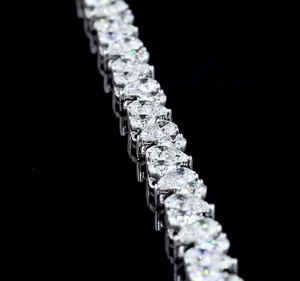 Tự nhiên moissanite kim cương hình quả lê Tennis Vòng đeo tay Crafted với lê cắt đá xác định Ân Sủng vẻ đẹp và lâu dài rực rỡ - Product Image 5