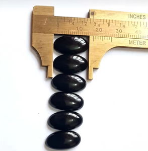 Cabochon en Onyx noir Standard grande taille ovale coupe Cabochon pierre précieuse pour pendentif collier bijoux d'Inde - Product Image 5