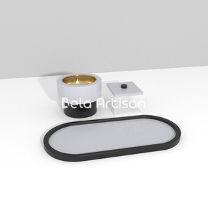 Ensemble de plateaux de service en bois élégant de luxe fait à la main bâtons d'encens pot Bakhoor décor à la maison Bela Artisan Art cadeau pour les femmes diffuseur - Product Image 3