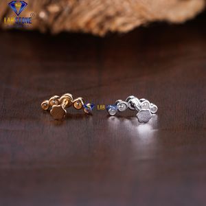 0.29 TDW Round Cut Diamond Boucle d'oreille en or blanc/rose par Labstone/Magnifique boucle d'oreille en diamant/Couleur EF-VS - Product Image 3