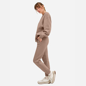 Custom Oversized Crewneck <b>Vintage</b> Women Sweatshirt Fleece Cotton Breathable With Rhinestone & Applique Plain Dyed For Adults - Product Image 6