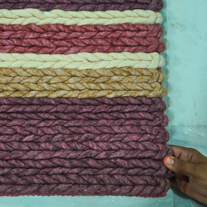 Juego de alfombras y alfombras de lana trenzadas tejidas a mano de óxido ondulado de lujo de pila alta con respaldo de goma antideslizante para uso de oración en el hogar y la Oficina - Product Image 2