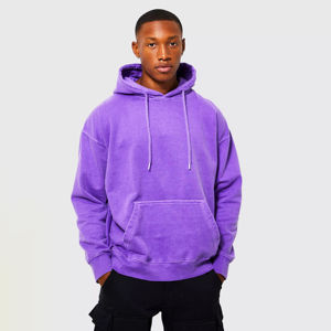 Hot Selling Customized Men's Cotton Pullover Hoodie Fashionable Oversized Winter Solid Print Pattern French Acid Wash - Product Image 4