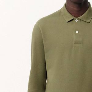 Camiseta de Fibra de Bambú Transpirable Informal Sólida para Hombre de Primera Calidad con Tapeta de Dos Botones, Tela Jersey Estampada Personalizada - Product Image 5