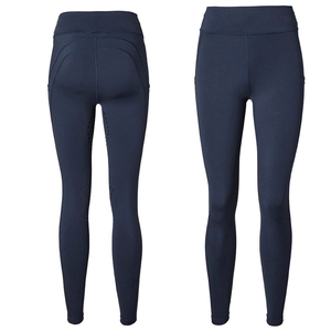 Women's Custom Logo Equestrian Breeches High Waist Sports Leggings Full Seat Silicone Print Horse Riding Tights Splicing Pants - Product Image 6