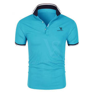 Tissu tricoté court en coton polyester à séchage rapide confortable pour hommes pour polo en stock pour 2025 - Product Image 1