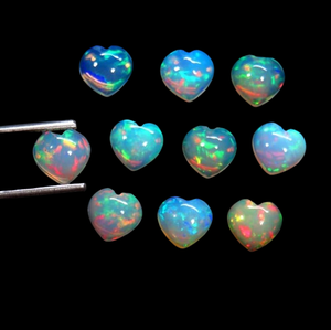 Ópalo Welo Etíope de Calidad AAA en Oferta, Ópalo de Fuego Natural con Forma de Corazón, Cabujón Plano, Ópalo Suelto al por Mayor para Joyería de Diseño - Product Image 3