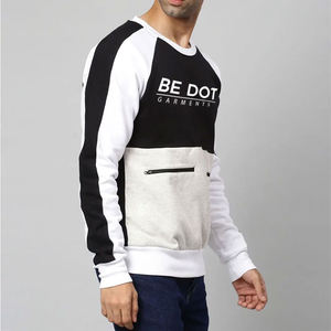 Wholesale Men's Color Block Crew Neck <b>Oversized</b> Pullover <b>Sweatshirt</b> 100% Cotton Knitted <b>Vintage</b> Casual Breathable Autumn - Product Image 5