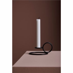 Porte-bougie en fer géométrique abstrait moderne, base circulaire noire de luxe, chandelier portable à main, porte-bougie conique pour salon - Product Image 1