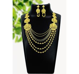 Collier avec boucles d'oreilles Parure de bijoux Plaqué or en laiton pur Parure de bijoux haute qualité pour les Émirats Arabes Unis Dubaï Collier turc Design Collier - Product Image 1