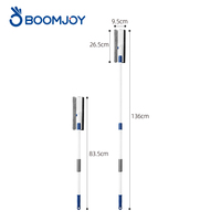 Limpiador de Doble Cara 2 en 1 con Microfibra y Palo Telescópico Extensible para Ducha, Vidrios y Ventanas