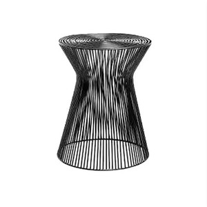 Tambor de malla de alambre negro, mesa auxiliar de alambre de Metal, mesa auxiliar para sala de estar, mesa de centro, muebles para el hogar - Product Image 2