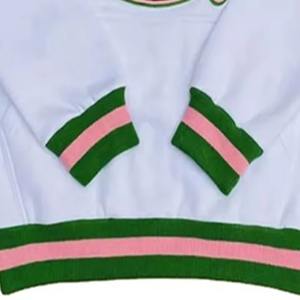 Sudadera de Algodón Blanca, Verde y Rosa de Calidad para Universidad, Venta al por Mayor, Personalizable con Logotipo Bordado o Impreso, Cuello Redondo para Hombre 2026 - Product Image 3