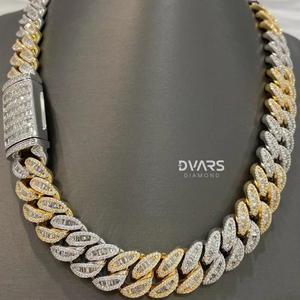 Cadena Cubana de Miami con Eslabones de 20 mm de Grosor, con Moissanita VVS, Plata de Ley 925, Chapada en Oro de 18K, para Compromiso, Boda, Lujo - Product Image 2