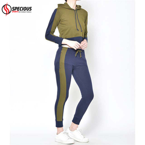 Survêtement décontracté pour femme, à capuche, streetwear, jogging, de qualité supérieure, 100% coton, respirant, écologique, couleur contrastée, faible MOQ - Product Image 6