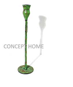 Venta al por mayor Decoración de Navidad Taper Metal Candelabro Soportes Metal Color Verde Candelabros único vela tarro - Product Image 1