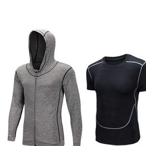 Haute qualité mode vêtements actifs séchage rapide Spandex Polyester tissu hauts ensemble grande taille col à capuche motif solide - Product Image 5