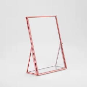 Metal Square Photo <b>Frame</b> with Transparent <b>Glass</b> Floating Design Eco-Friendly & Durable Geometric Pattern - Product Image 2