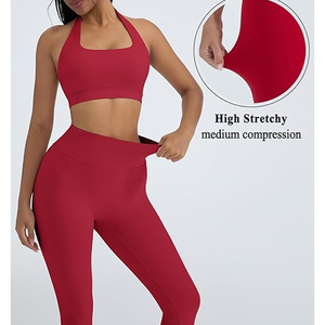Ensemble de yoga à carreaux de haute qualité en 2 pièces pour femmes, vêtements de sport personnalisés pour la salle de sport, vêtements de sport respirants, lifting des fesses, contrôle du ventre, entraînement - Product Image 5