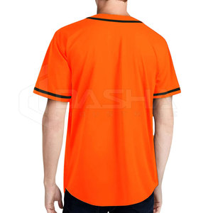 Uniformes d'équipe courts conçus sur mesure Maillot de baseball à boutons complets et col en V en maille pour hommes Vêtements de softball pour enfants - Product Image 4
