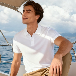 Camisa <span class=keywords><strong>Polo</strong></span> de Negocios de Verano 2026, Nueva, de Alta Calidad, Estilizada, Transpirable, con Diseño de Doble Borde Blanco - Product Image 3