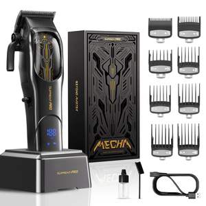 Tondeuses à cheveux sans fil professionnelles et silencieuses pour hommes, moteur à couple élevé 7800 tr/min, faible chaleur, alimentées par batterie avec station de charge à prise US - Product Image 2