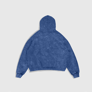 เสื้อฮู้ดสตรีทแวร์แฟชั่นผู้ชาย พิมพ์ลายตามสั่ง ลุคทำเก่า ซิปข้าง แต่งดีไซน์ ทรงโอเวอร์ไซส์ แบบครอป - Product Image 3