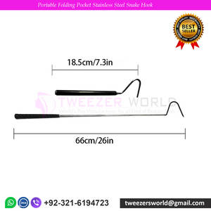 Crochet à serpents en acier inoxydable argenté, outil de capture réglable à long manche, pince de capture - Product Image 4