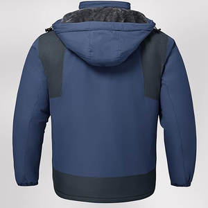 แจ็กเก็ตยีนส์ขนเป็ดสำหรับผู้ชายคอตั้งโลโก้ด้านหน้าและซิปปิดสำหรับฤดูหนาว - Product Image 5