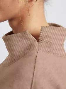 <b>Women's</b> Casual Cotton Fleece Top Oversized Hoodie <b>Long</b> Sleeves Pullover Sweatshirt for Winter Autumn Plain Dyed Manufacturer - Product Image 5