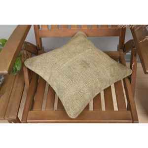 Beige Wool Kantha Patchwork <b>Pillow</b> 14x14 Inch Luxury Vintage Embroidered Fluffy Rustic Throw <b>Pillow</b> for Floor Use - Product Image 4