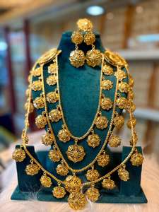 ชุดเครื่องประดับแฟชั่นดูไบ24K ชุดเครื่องประดับกำไลข้อมือเข็มกลัดทองแดงและเพชรของขวัญจากบัลแกเรีย - Product Image 2