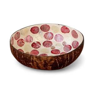 Cuenco de Coco con Madreperla, Hecho a Mano, con Incrustaciones de Concha Natural, Ecológico, Decorativo para Interiores - Product Image 1