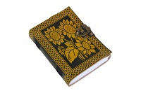 Carnets en cuir personnalisés, motif tournesol, faits main, grand format, pour femme, fournitures de dessin, cadeau, couverture rigide, logo personnalisé
