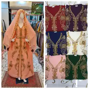 Áo Kaftan Nhà Thiết Kế Khiêm Tốn Kiểu Ma-rốc Thêu Đẹp Với Khăn Quàng Bộ Sưu Tập Mới Nhất 2022 Từ Trung Đông Uae