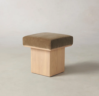 Chaises de salon nordiques modernes en velours de frêne de haute qualité pouf d'accent tabouret de luxe pour le salon