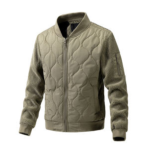 Chaqueta Casual de Invierno para Hombre, de Tela de Lona, Cálida, Cortavientos, con Cierre de Cremallera, Cuello Alto, Holgada y Moderna, de Poliéster/Nailon - Product Image 1