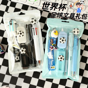 Ensemble de papeterie scolaire en plastique sculpté, pratique, sur le thème du football US-Canada-Mexique, personnalisable, en stock, fournitures scolaires, souvenirs - Product Image 3