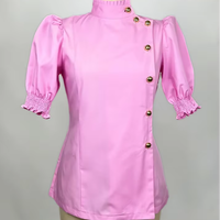Nouveau modèle de broderie gratuit Restaurant Bar personnel uniformes vêtements de travail plusieurs couleurs à manches courtes Chef Coat