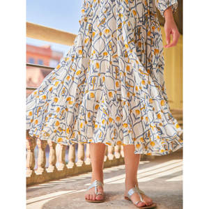Vestido Midi Floral de Algodón para Mujer, Marca Rangeela, Ideal para Invitadas de Boda - Product Image 2