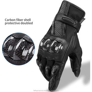 Temporada de invierno Protección de nudillos de dedo completo Guantes de cuero puro Bicicleta Ciclismo Hombres Guantes de cuero Logotipo personalizado Guantes de motocicleta - Product Image 3